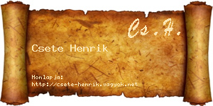 Csete Henrik névjegykártya