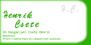 henrik csete business card